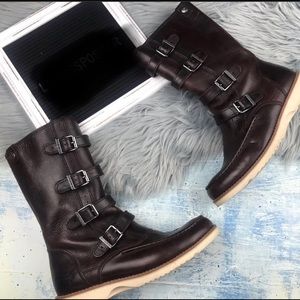 HARLEY DAVIDSON Brown Leather Regina Boots Size 8